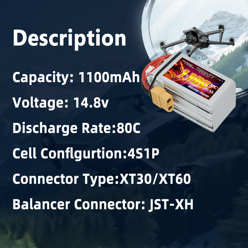 TERANTY 4S 1100mAh 80C/160C Li - Drone Racing Battery recensie en prijs