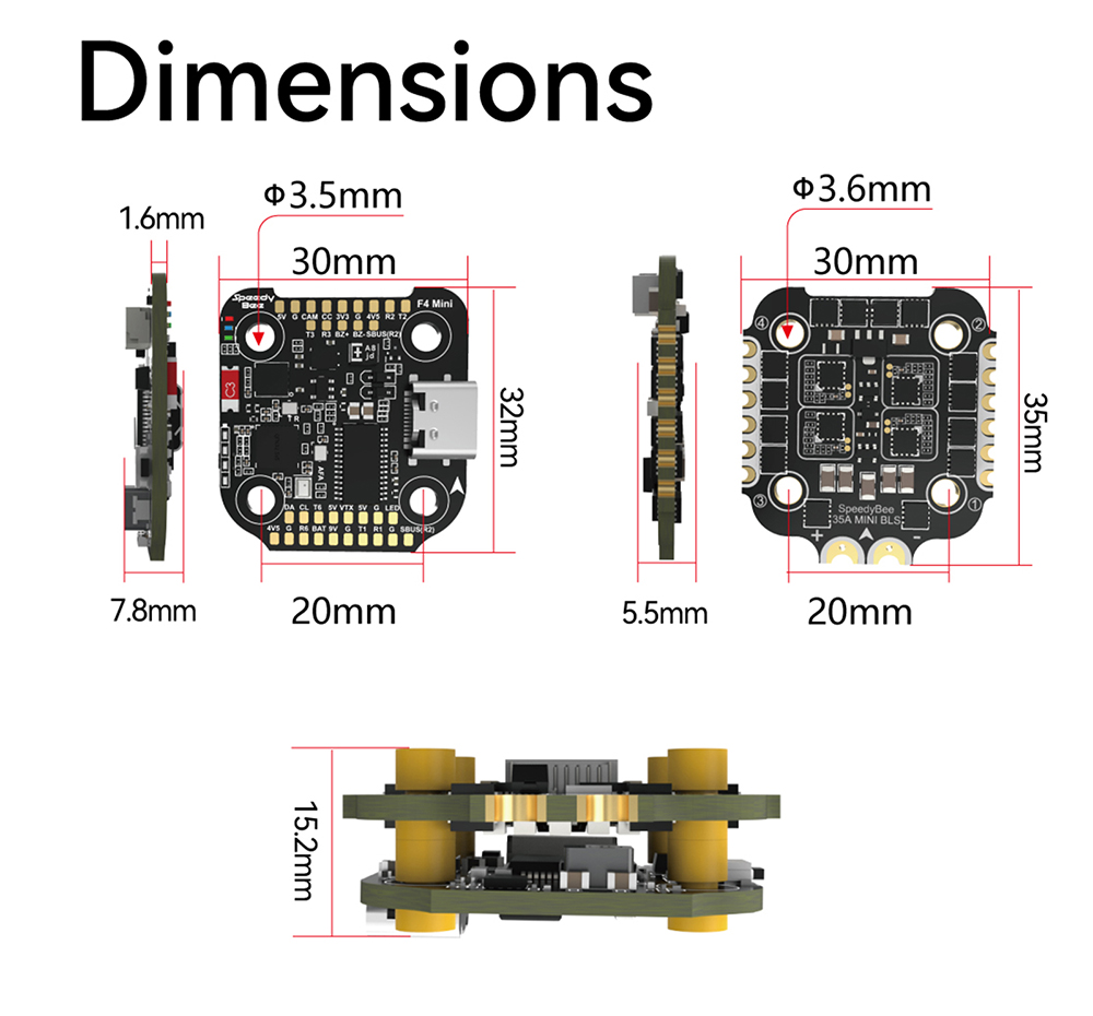 F405 MINI SpeedyBee F405 Mini  - Drone Racing Flight Controller recensie en prijs